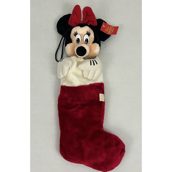 Vintage Walt Disney World MINNIE MOUSE Plush 23" Christmas Stocking NWT - Picture 1 of 4